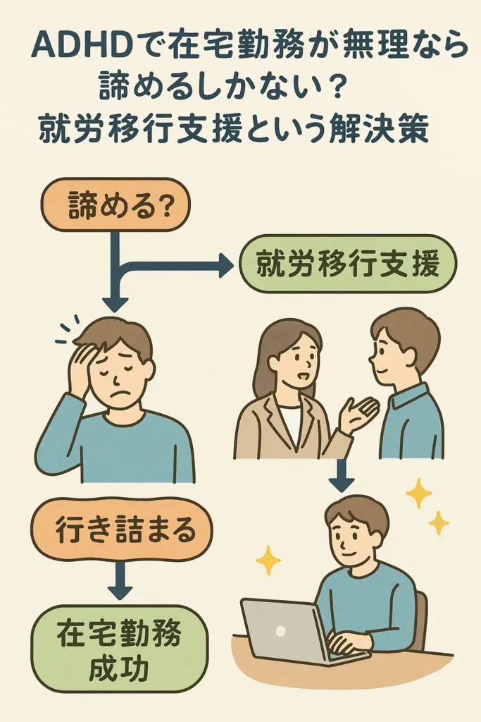ADHDで在宅勤務が「無理」なら諦めるしかない?就労移行支援という解決策
