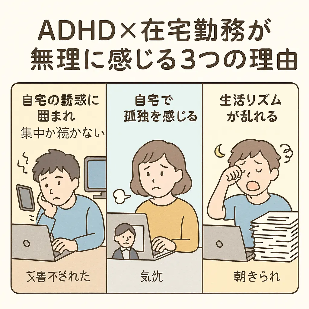 なぜADHDだと「在宅勤務は無理」と感じやすいのか?主な3つの理由