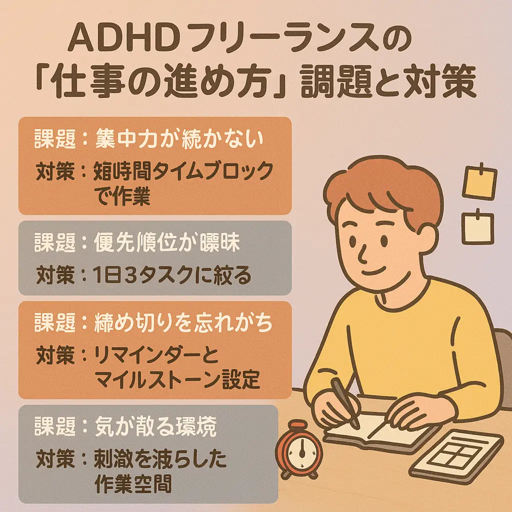 ADHDフリーランスの「仕事の進め方」における課題と対策