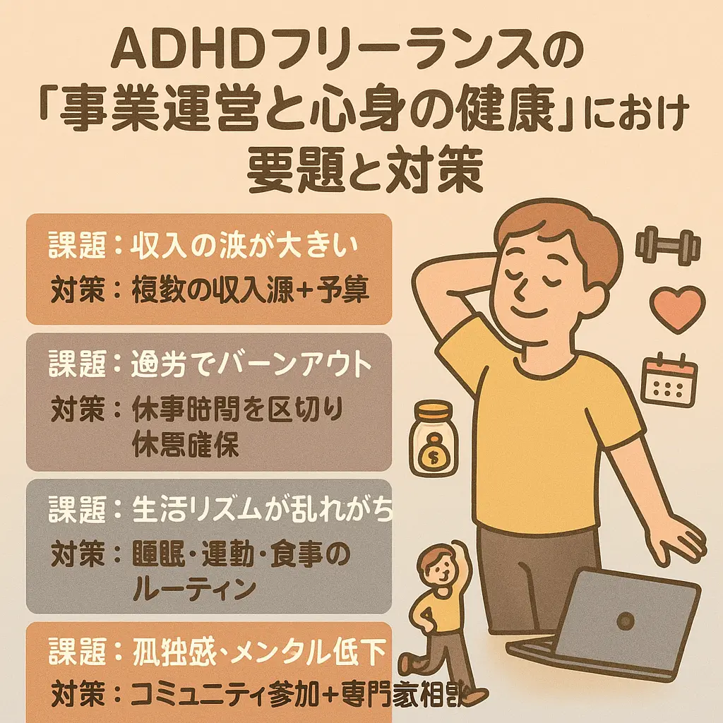 ADHDフリーランスの「事業運営と心身の健康」における課題と対策