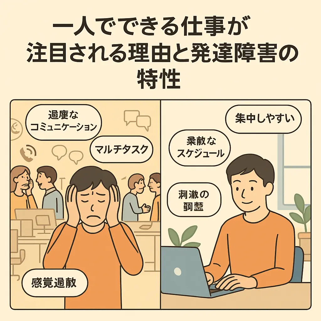 なぜ「一人でできる仕事」が注目されるのか?発達障害(ADHD・ASD)の特性との関係