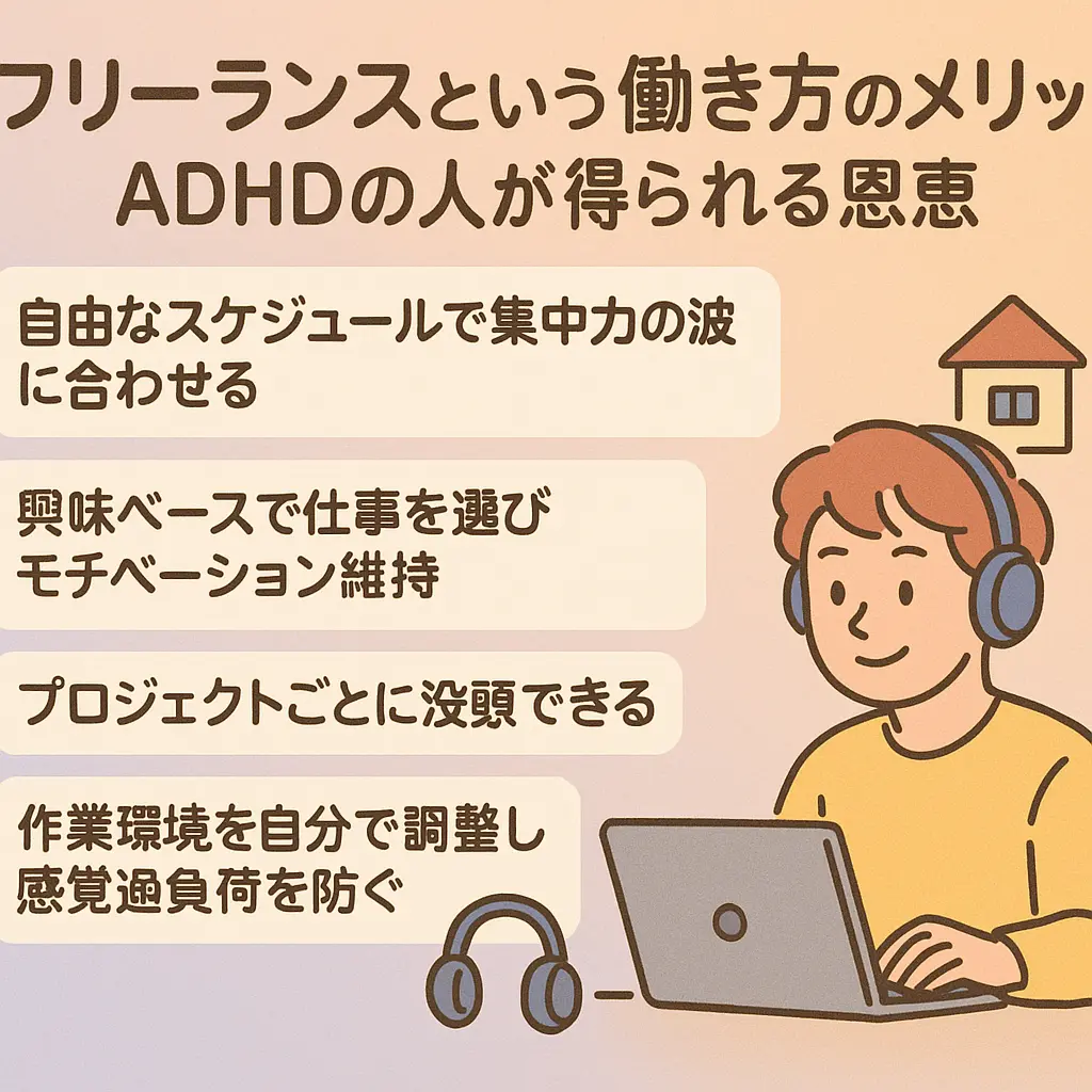 フリーランスという働き方のメリット：ADHDの人が得られる恩恵